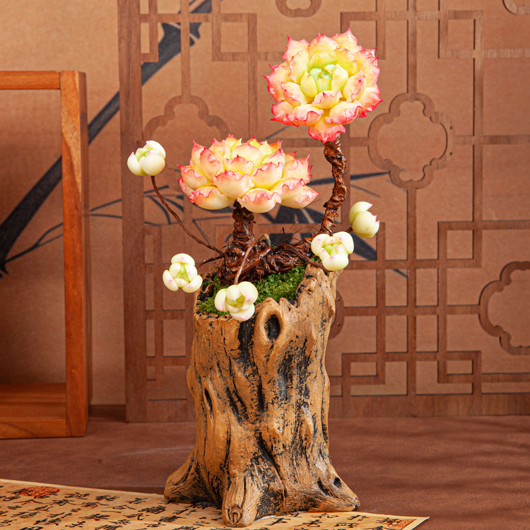 Handmade Clay Succulent Plant Sculpture B007