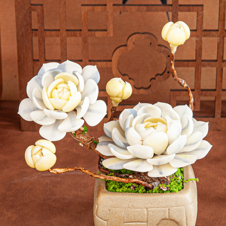 Handmade Clay Succulent Plant Sculpture B009