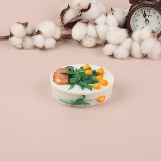 Handmade Resin Orange Charm Jewelry Box - handcrafted resin art - Unique handmade art - collectible item for enthusiasts