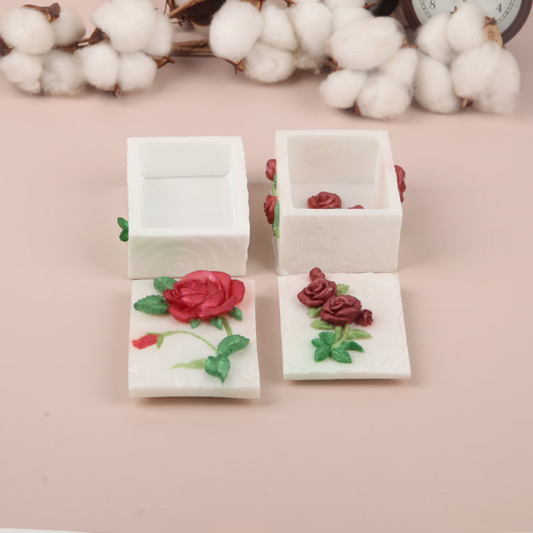 Handmade Resin Red Rose White Box - Handcrafted image 4