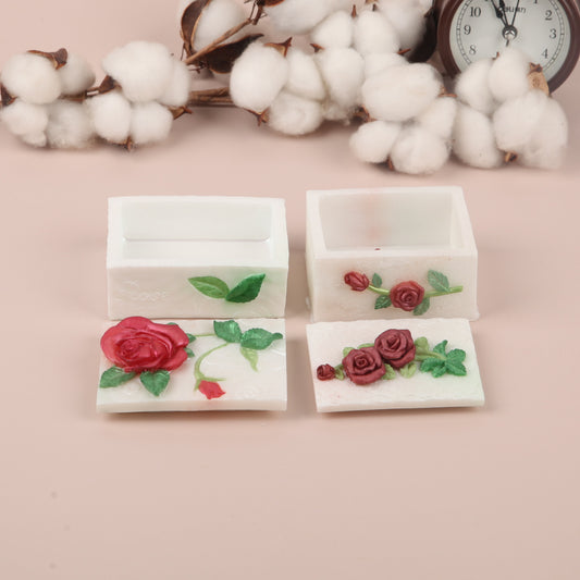 Handmade Resin Red Rose White Box - handcrafted resin art - Handmade with love - special gift for special occasions