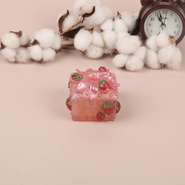 Strawberry Charm Square Jewel Box