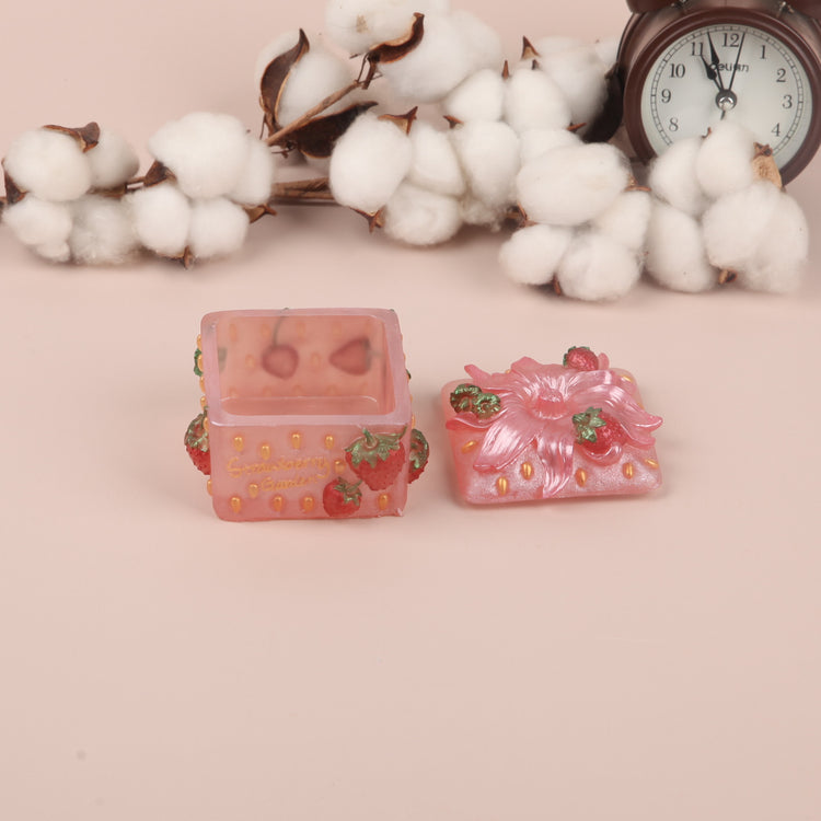 Strawberry Charm Square Jewel Box