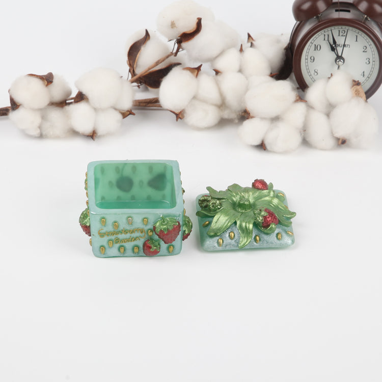 Strawberry Charm Square Jewel Box
