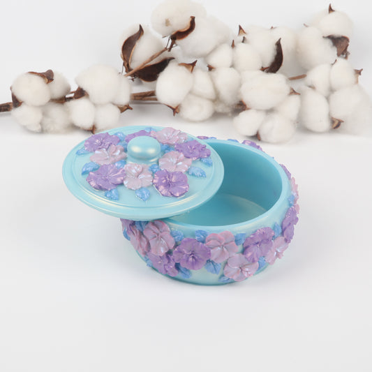 Golden Leaf Jade Circle Jewelry Box