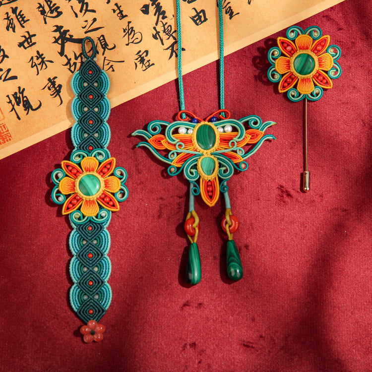 Handwoven Gemstone Jewelry Set - Dreaming of the Tang Dynasty