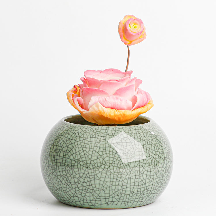 Handmade clay Succulent A018 - Close-up of unique design - clay succulent