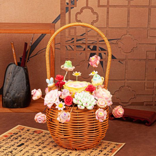 Handmade Clay Succulent Flower Basket HL001