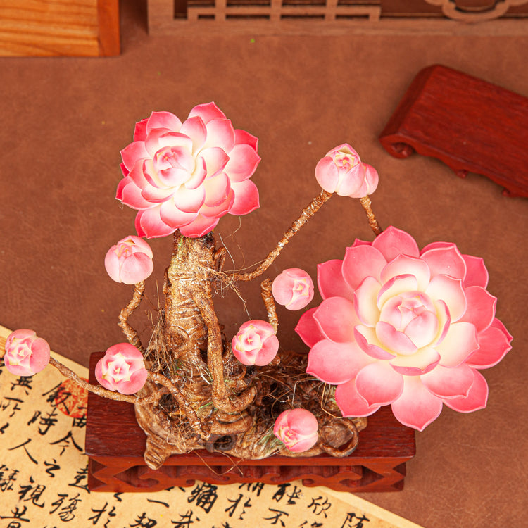 Handmade Clay Succulent Plant Sculpture W007