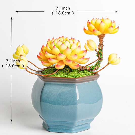 Handmade clay Succulent B010 - Detail view of handmade - clay succulent