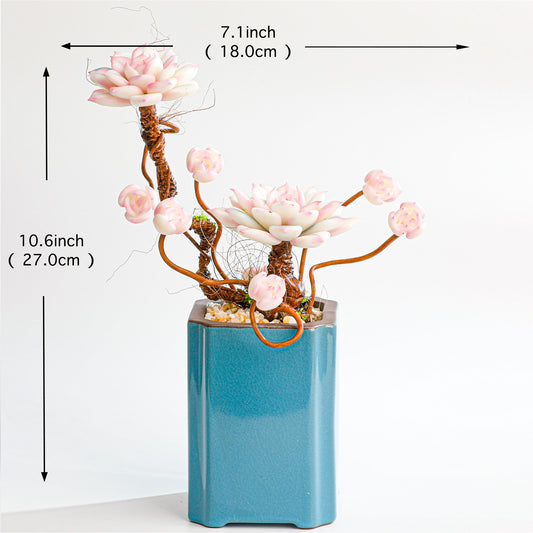 Handmade clay Succulent E010 - Detail view of handmade - clay succulent