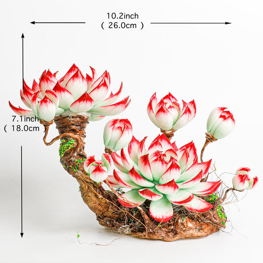 Handmade clay Succulent E007 - Detail view of handmade - clay succulent