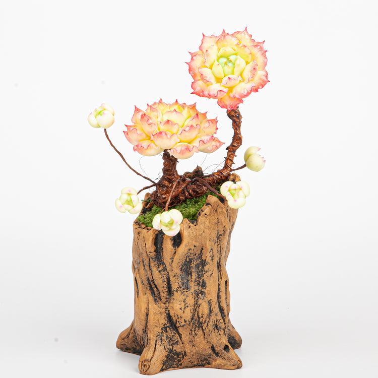 Handmade Clay Succulent Plant Sculpture B007