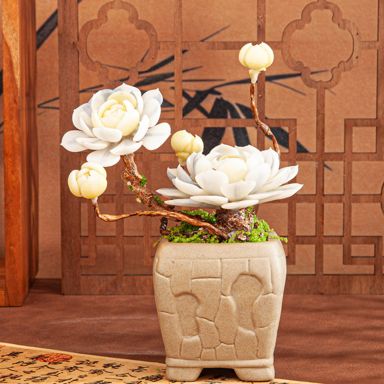 Handmade Clay Succulent Plant Sculpture B009