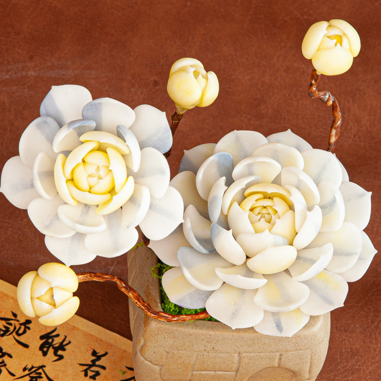 Handmade Clay Succulent Plant Sculpture B009