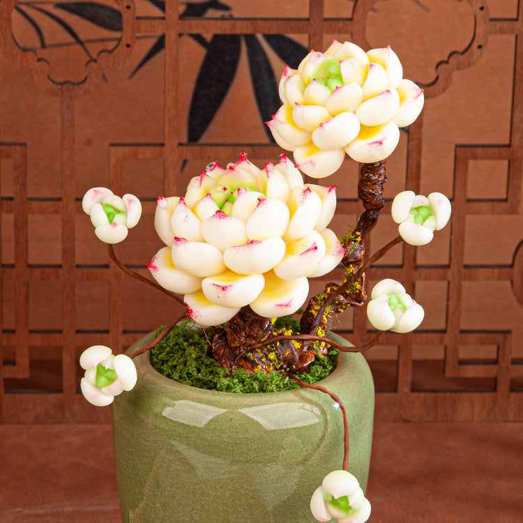Handmade Clay Succulent Plant Sculpture B012