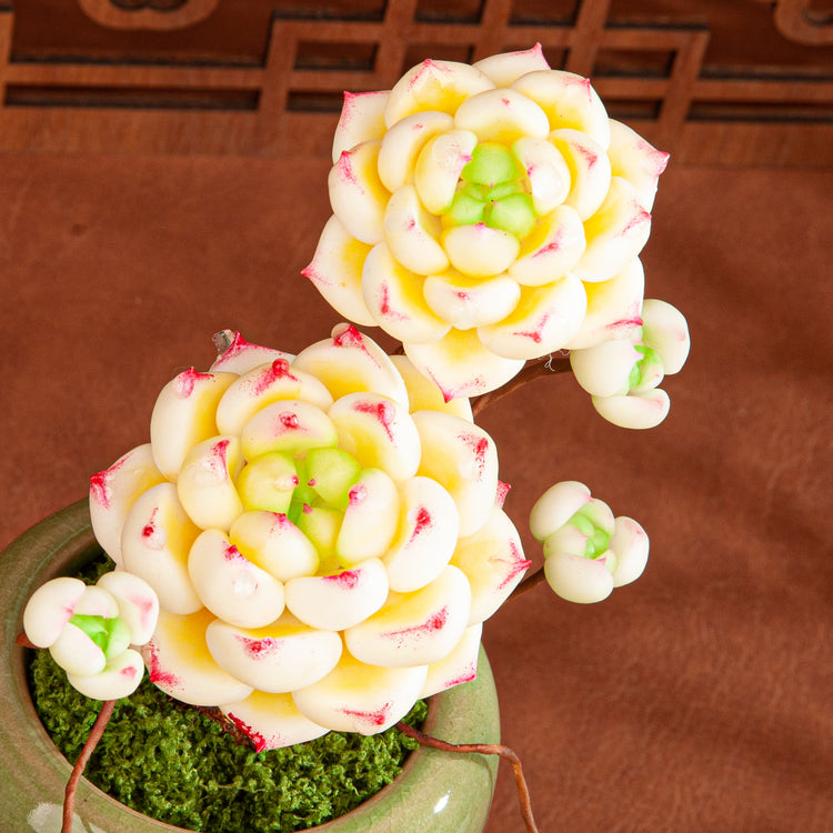 Handmade Clay Succulent Plant Sculpture B012