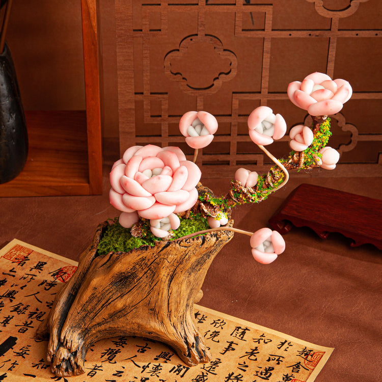 Handmade Clay Succulent Plant Sculpture B008