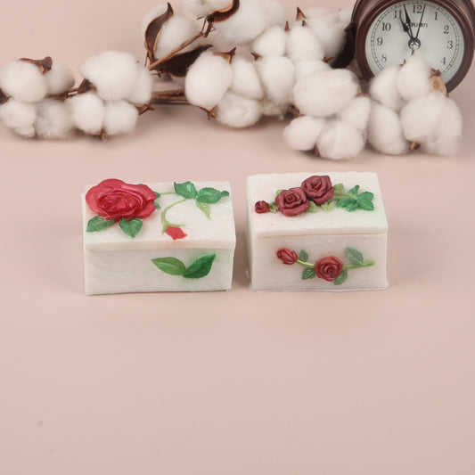 Handmade Resin Red Rose White Box - handcrafted resin art - Artisan-quality craft - limited edition handmade piece