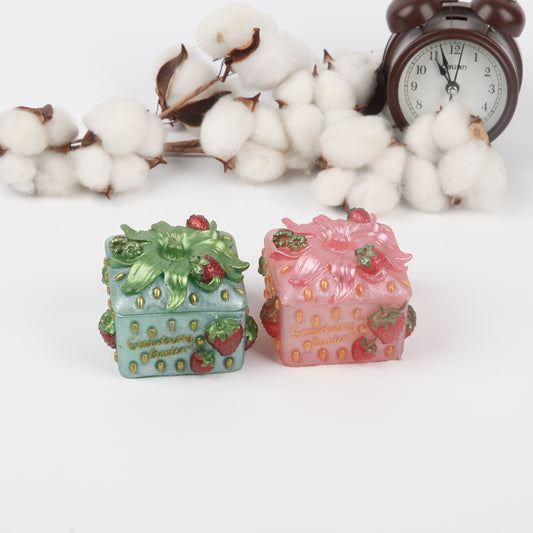 Strawberry Charm Square Jewel Box
