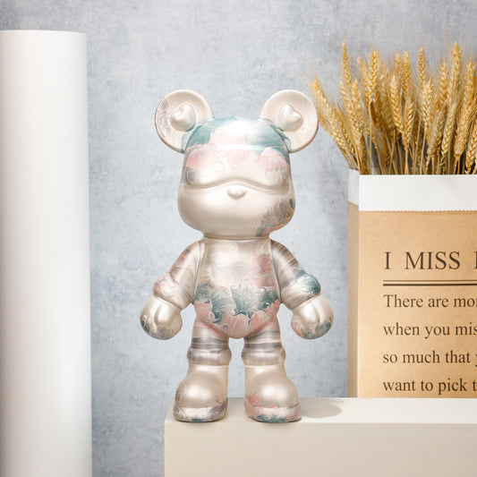 Pearl Sheen Floral Shadow Bear