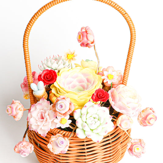 Handmade clay Succulent E02 - Handmade  by Galagaga Studio - clay succulent