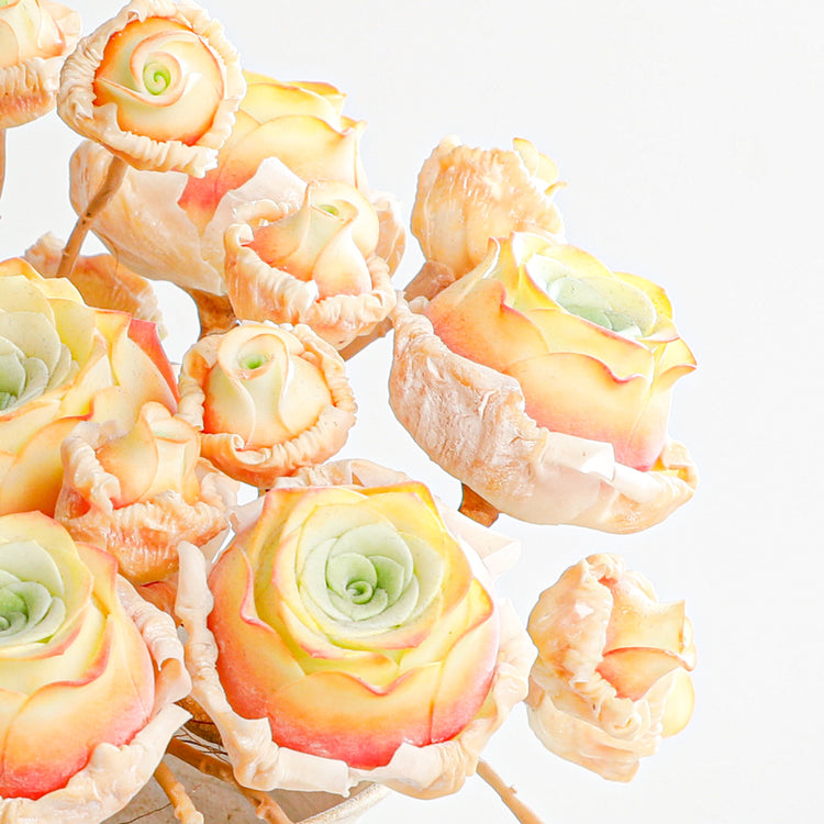 Handmade clay Succulent E006 - Close-up of unique  design - clay succulent