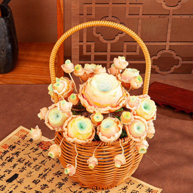 Handmade Clay Succulent Flower Basket HL003