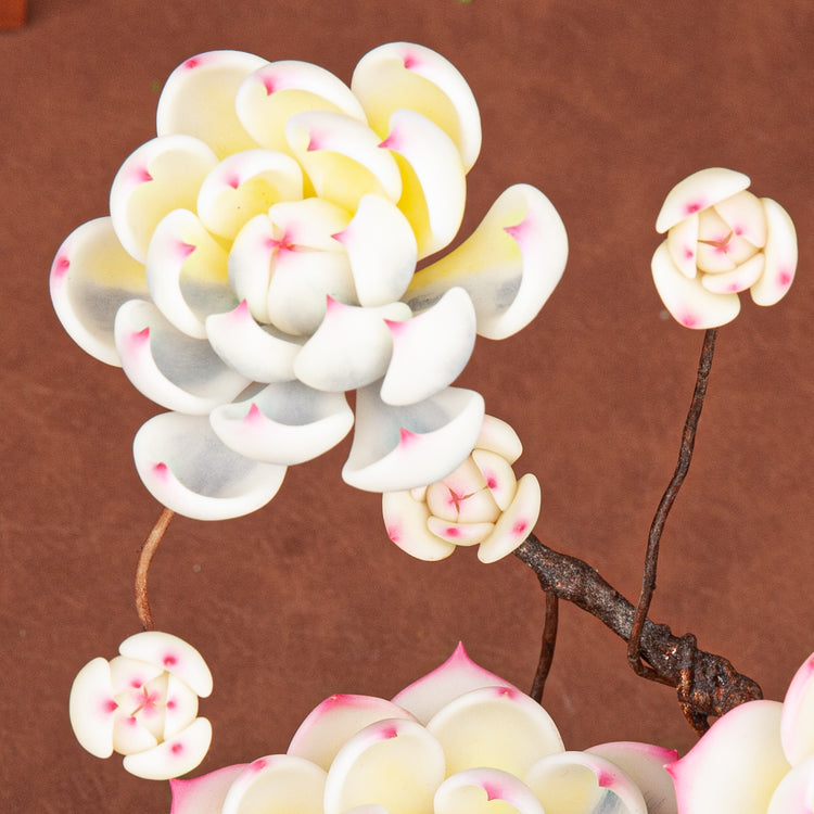 Handmade Clay Succulent Plant Sculpture W006