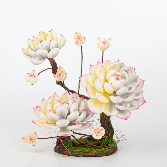 Handmade Clay Succulent Plant Sculpture W006
