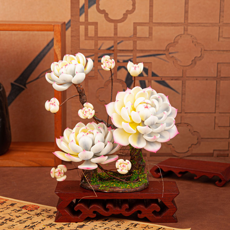 Handmade Clay Succulent Plant Sculpture W006