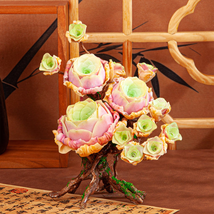 Handmade Clay Succulent Plant Sculpture W009