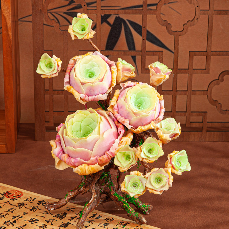 Handmade Clay Succulent Plant Sculpture W009