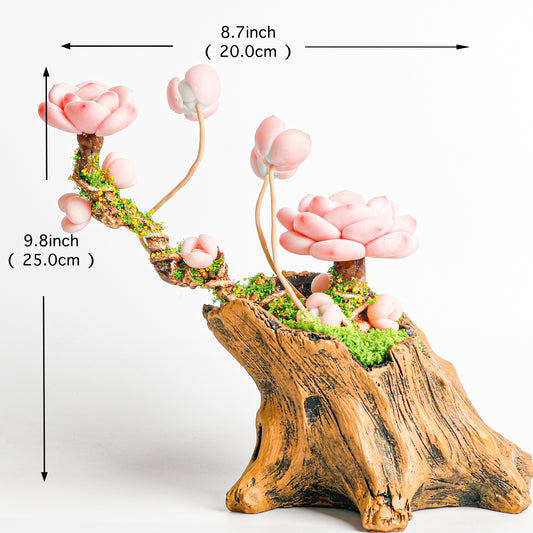 Handmade clay Succulent B009 - Detail view of handmade  - clay succulent